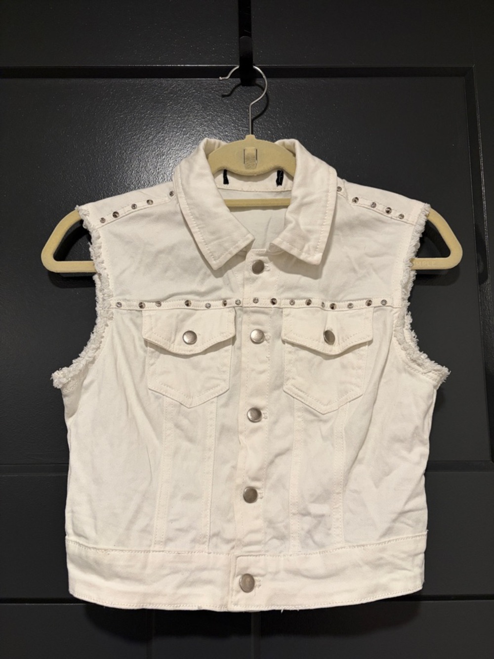Girls Studded Denim Vest